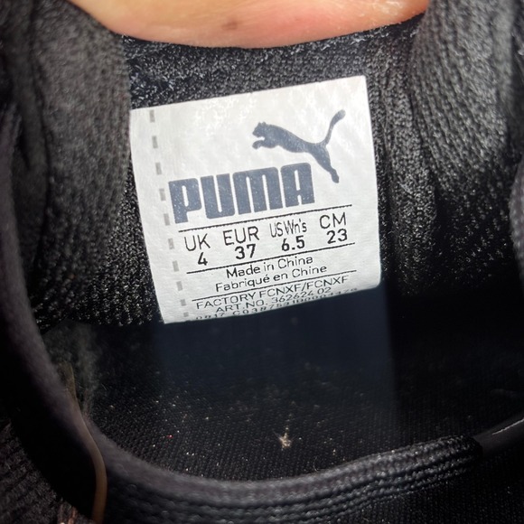 Puma Suede Classic Black White Gold Logo Women's Casual Sneakers Shoes Size 6.5 - Picture 6 of 7